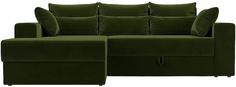 Диван угловой Майами левый Микровельвет Зелёный Bravo