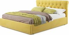 Мягкая кровать Ameli 1600 желтая с подъемным механизмом Bravo