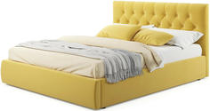 Мягкая кровать Verona 1600 желтая с подъемным механизмом Bravo