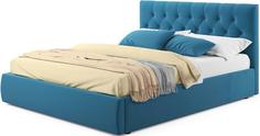 Мягкая кровать Verona 1600 синяя с подъемным механизмом Bravo