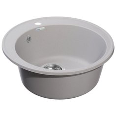 Мойка кухонная врезная, GranFest, Quarz Eco, кварцевый песок, 479 мм, без сифона, серая, GF-Z08