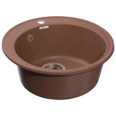 Мойка кухонная врезная, GranFest, Quarz Eco, кварцевый песок, 479 мм, без сифона, терракот, GF-Z08