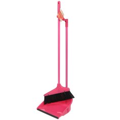Набор для уборки пола совок, щетка с ручкой 88×26 см, 27.5×9.5 см, розовый, Марья Искусница, Ленивка, HD5801