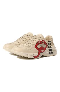 Кожаные кроссовки Rhyton Gucci