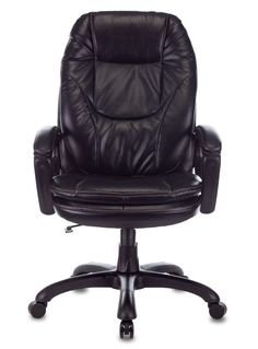 Кресло офисное Бюрократ CH-868N руководителя, цвет черный Leather Venge Black искусственная кожа, крестовина пластик