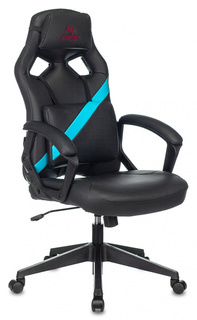 Кресло игровое Бюрократ ZOMBIE DRIVER LB цвет черный/голубой, искусственная кожа, с подголов. крестовина пластик