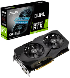 Видеокарта PCI-E ASUS GeForce RTX 2060 DUAL EVO OC (DUAL-RTX2060-O12G-EVO) 12GB GDDR6 192bit 12nm 1470/14000MHz DVI/DP/2*HDMI