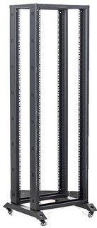 Стойка мобильная Wize W32UOR 19”, 32U, 550х600-950 мм, двурамная, макс.нагрузка 1000кг, сталь, черная