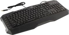 Клавиатура проводная Genius Scorpion K11 Pro 31310007405 чёрная, игровая, USB, с цифровым блоком, 9 горячих кнопок, влагозащищенная, тонкие клавиши, 2