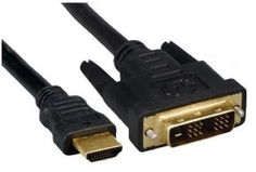 Кабель интерфейсный HDMI-DVI Cablexpert 19M/19M 1.8м, single link, черный, позол.разъемы, экран, пакет Gembird