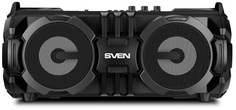 Портативная акустика 2.0 Sven PS-485 SV-017408 черная, 28Вт, FM-тюнер, USB, microSD, Bluetooth, LED-дисплей, 2х2000мА*ч