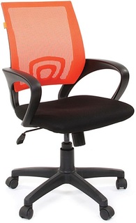 Кресло офисное Chairman 696 Chairman 7013172 черный пластик, оранжевое, ткань TW/сетчатый акрил, до 120 кг