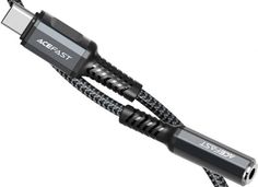 Кабель ACEFAST C1-07 переходник, USB Type-C/DC3.5, 0.18м, серый космос