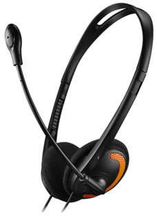 Наушники Canyon HS-01 black/orange, cable length 1.8m