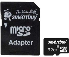 Карта памяти MicroSDHC 32GB SmartBuy SB32GBSDCL10-01 SB32GBSDCL10-01 class 10 (SD адаптер)