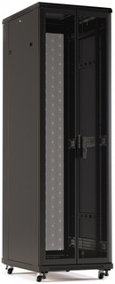 Шкаф напольный 19", 42U Hyperline TTR-4262-DD-RAL9005 передняя и задняя распашные перфорированные дв