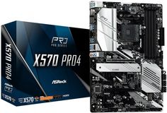 Материнская плата ATX ASRock X570 PRO4 (AM4,AMD X570,4*DDR4(4066),8*SATA 6G RAID,2*M.2,3*PCIE,7.1CH,Glan,12*USB3.2/Type-C/HDMI/DP)