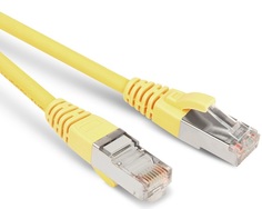 Кабель патч-корд F/UTP 5e кат. 5м Hyperline PC-LPM-STP-RJ45-RJ45-C5e-5M-LSZH-YL экранированный,LSZH, желтый