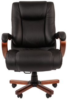 Кресло офисное Chairman 503 черное, кожа