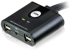 Переключатель KVM Aten US424-AT switch, USB, 4> 4 устройства/порта/port+клавитаура+мышь, 4 USB A Female/4 встроен. шнура A Male, USB 2.0