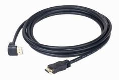 Кабель интерфейсный HDMI-HDMI Cablexpert 19M/19M 4.5м, v2.0, углов. разъем, черный, позол.разъемы, экран, пакет Gembird