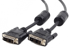 Кабель интерфейсный DVI-DVI Cablexpert CC-DVI-BK-10 3м, 19M/19M, single link, черный, экран, феррит.кольца, пакет