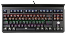 Клавиатура Gembird KB-G520L USB, чёрн, 87 кл., Rainbow, 10 реж., 1,8м, подставка д/планшета