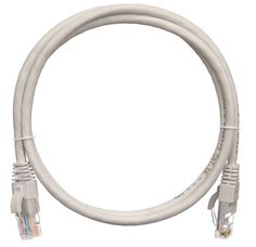 Кабель патч-корд U/UTP 5e кат. 20м NIKOMAX NMC-PC4UD55B-200-C-GY 2хRJ45/8P8C, T568B, Molded, BC (чистая медь), 24AWG, LSZH нг(А)-HFLTx, серый