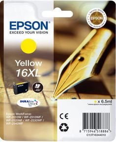 Картридж Epson C13T16344010/C13T16344012 16XL желтый повышенной емкости для WF-2010/WF-2510/WF-2540