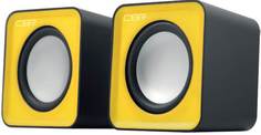 Акустическая система 2.0 CBR CMS 90 CMS 90 Yellow yellow, питание USB, 2х3 Вт (6 Вт RMS), пластик, 3.5 мм линейный стереовход, регул. громк., 1 м