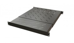 Полка Hyperline TSD3M-1U-650/1100-RAL9005 c 19 креплением, раздвижная, с глубиной 650-1100 мм, 1U, 150 кг, для шкафа глубиной 800-1200 мм, черный