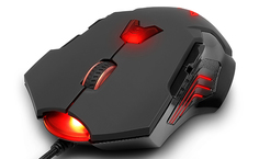 Мышь Delux M811 черная, 1000/1600/2400/3200/4000/8200dpi, USB, 7кн+скролл, с подсветкой 6938820403036