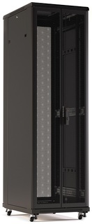 Шкаф напольный 19", 22U Hyperline TTR-2261-DD-RAL9005 1166x600х1000 мм (ВхШхГ), передняя и задняя распашные перфорированные двери (75%), ручка с замко