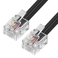 Кабель GCR GCR-TP6P4C2-1.0m Телефонный удлинитель для аппарата 6P4C (джек 6p4c - jack 6p4c) черный, 04032