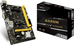 Материнская плата mATX Biostar A320MH AM4, AMD A320, 2*DDR4(2933), 4*SATA 6G RAID, 3*PCIE, 7.1CH, Glan, 3*USB 3.1, VGA/HDMI