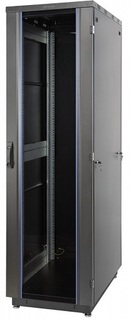 Шкаф напольный 19", 47U Eurolan 60F-47-66-31BL Racknet S3000 600 × 600, передняя дверь стеклянная о