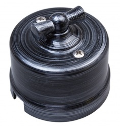 Выключатель Bironi B1-201-11 серебряный век, 1-клавишный, проходной, пластик