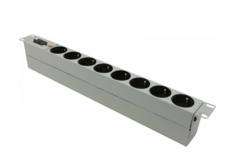 Блок розеток 19, 8 розеток NT SOC 230.16A1-8S-С20 G 345130 горизонтальный, 230В, 16А, автомат, выход: Schuko-8, вход: С20, серый