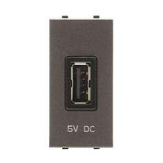 Розетка ABB 2CLA218500N1301 (механизм) USB зарядного устройства, 1М, 750 мА, серебро