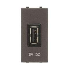 Розетка ABB 2CLA218500N1301 (механизм) USB зарядного устройства, 1М, 750 мА, серебро