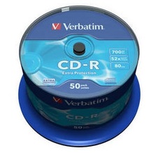 Диск CD-R Verbatim 43351 700МБ, 80 мин., 52x, 50 шт., Cake Box, DL