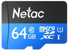 Карта памяти MicroSDXC 64GB Netac NT02P500STN-064G-R (с SD адаптером) 80MB/s