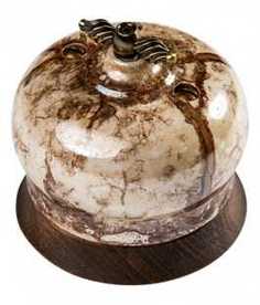 Выключатель Bironi B2-202-090/18 мрамор золото, 2-клавишный порходной