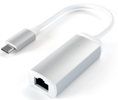 Адаптер Satechi ST-TCENS Type-C to Gigabit Ethernet, поддержка 10/100/1000Mbps Ethernet, серебряный