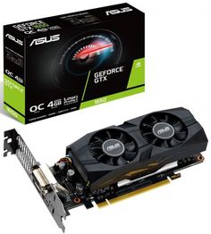 Видеокарта PCI-E ASUS GeForce GTX 1650 OC (GTX1650-O4G-LP-BRK) 90YV0D30-M0NA00 4GB GDDR5 128bit 12nm 1485/8002MHz DVI/HDMI/DP low-profile