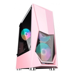Корпус ATX 1STPLAYER DK-3 розовый, без БП, с окном, USB 3.0, 2*USB 2.0, audio