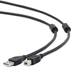 Кабель интерфейсный USB 2.0 Cablexpert AM/BM 4.5 м, Pro, экран, 2 феррит.кольца, черный, пакет
