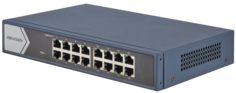 Коммутатор HIKVISION DS-3E0516-E(B) 16 RJ45 1000M (15й и 16й-Uplink порты); таблица MAC адресов на 8000 записей; пропускная способность 32Гб/с; VAC 22
