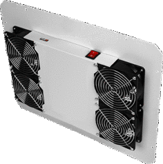 Вентиляторный блок TLK TLK-FAN4-F-GY для напольных шкафов серий TFR, TFL, 4 вентилятора, нижние решетки пластиковые с фильтром, без шнура питания, сер