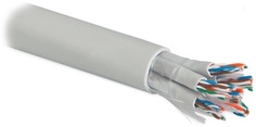 Кабель витая пара U/UTP 5 кат. 16 пар Hyperline UUTP16W-C5-S24-IN-LSZH-GY 24AWG(0.51 мм), медь, одножильный (solid), внутренний, LSZH, нг(C)-HF, серый